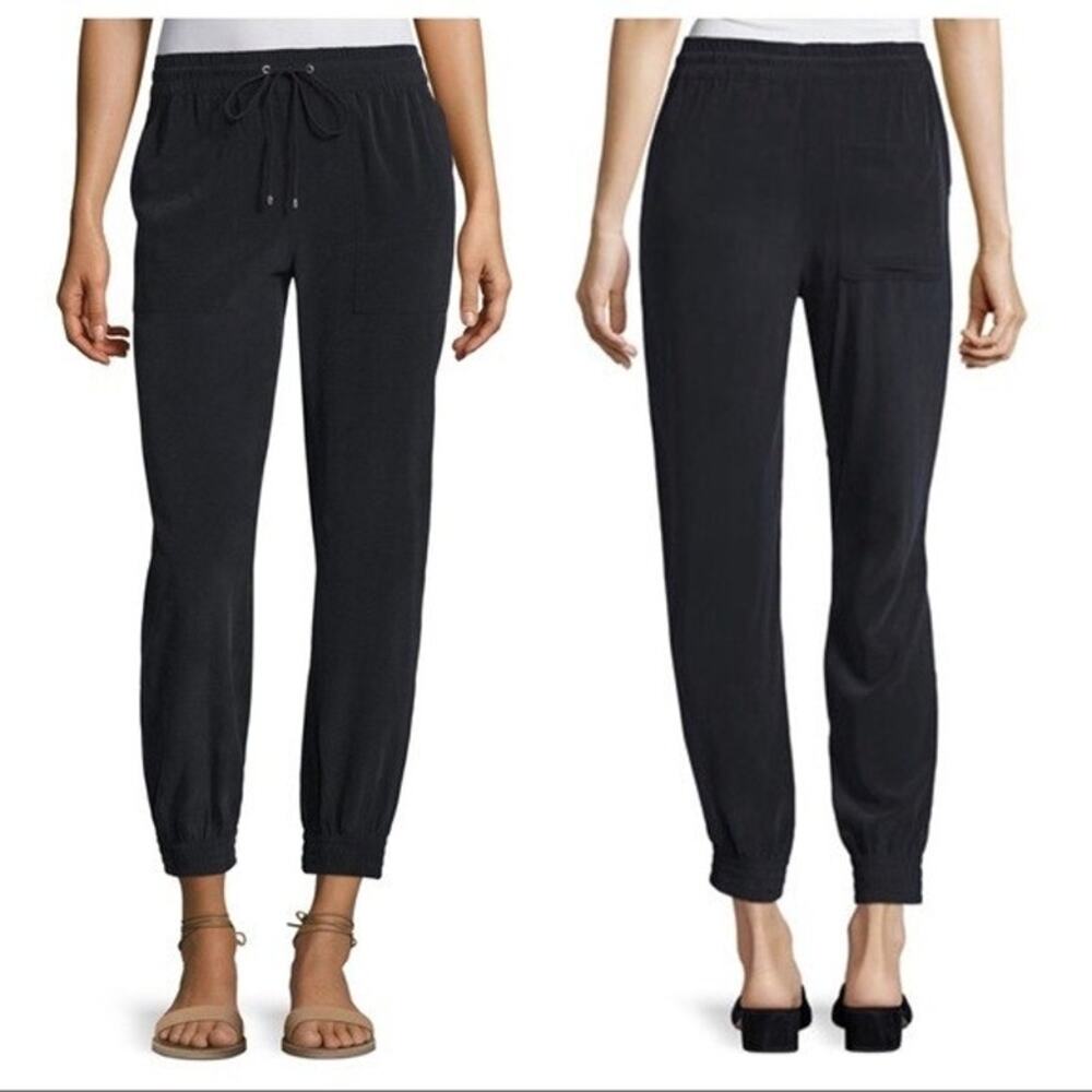THEORY 100% Silk Cortlandt Summer Drawstring Pants Office Business Casual Work
